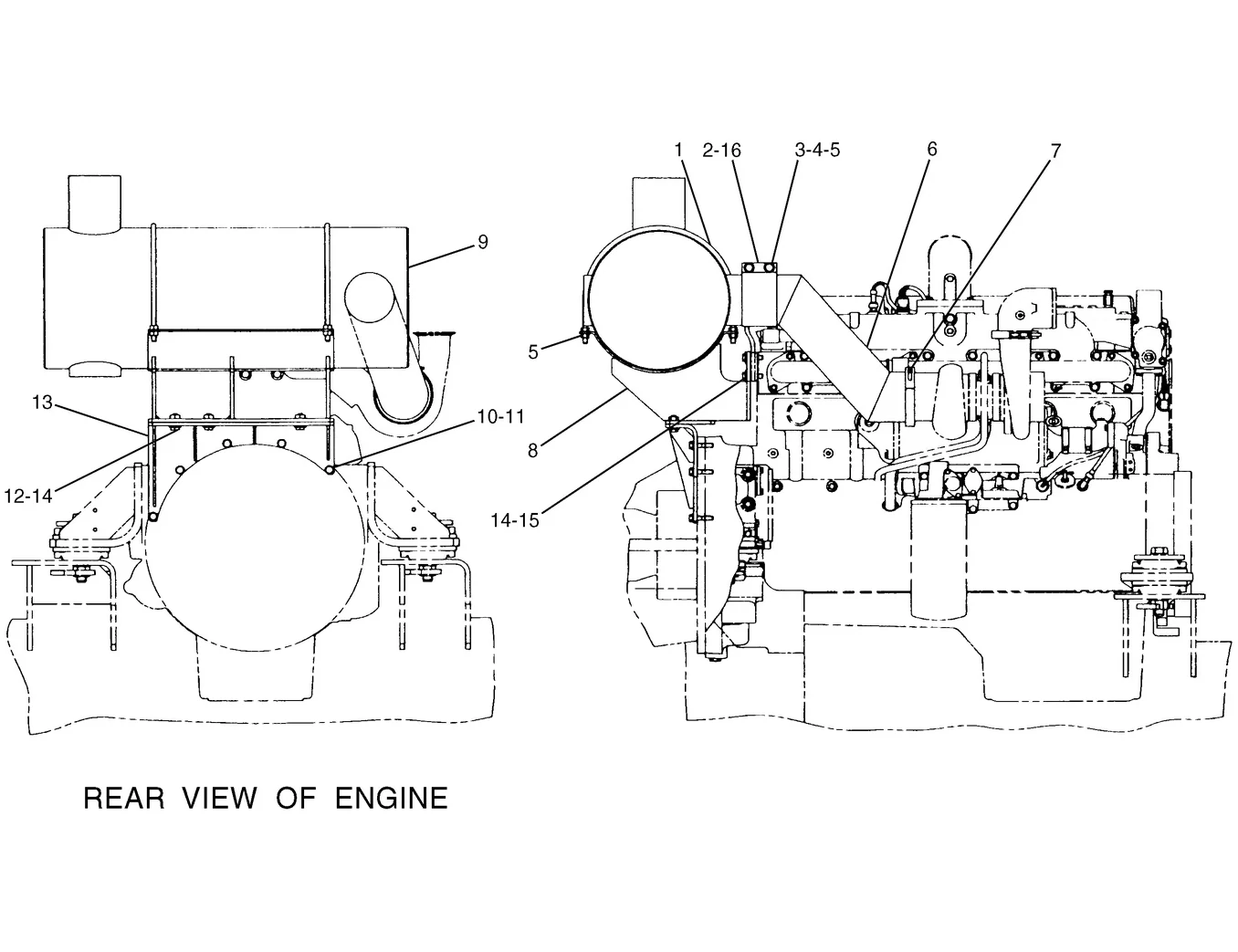 345B · AIR INLET AND EXHAUST SYSTEM · 124-1680 CAT parts diagram