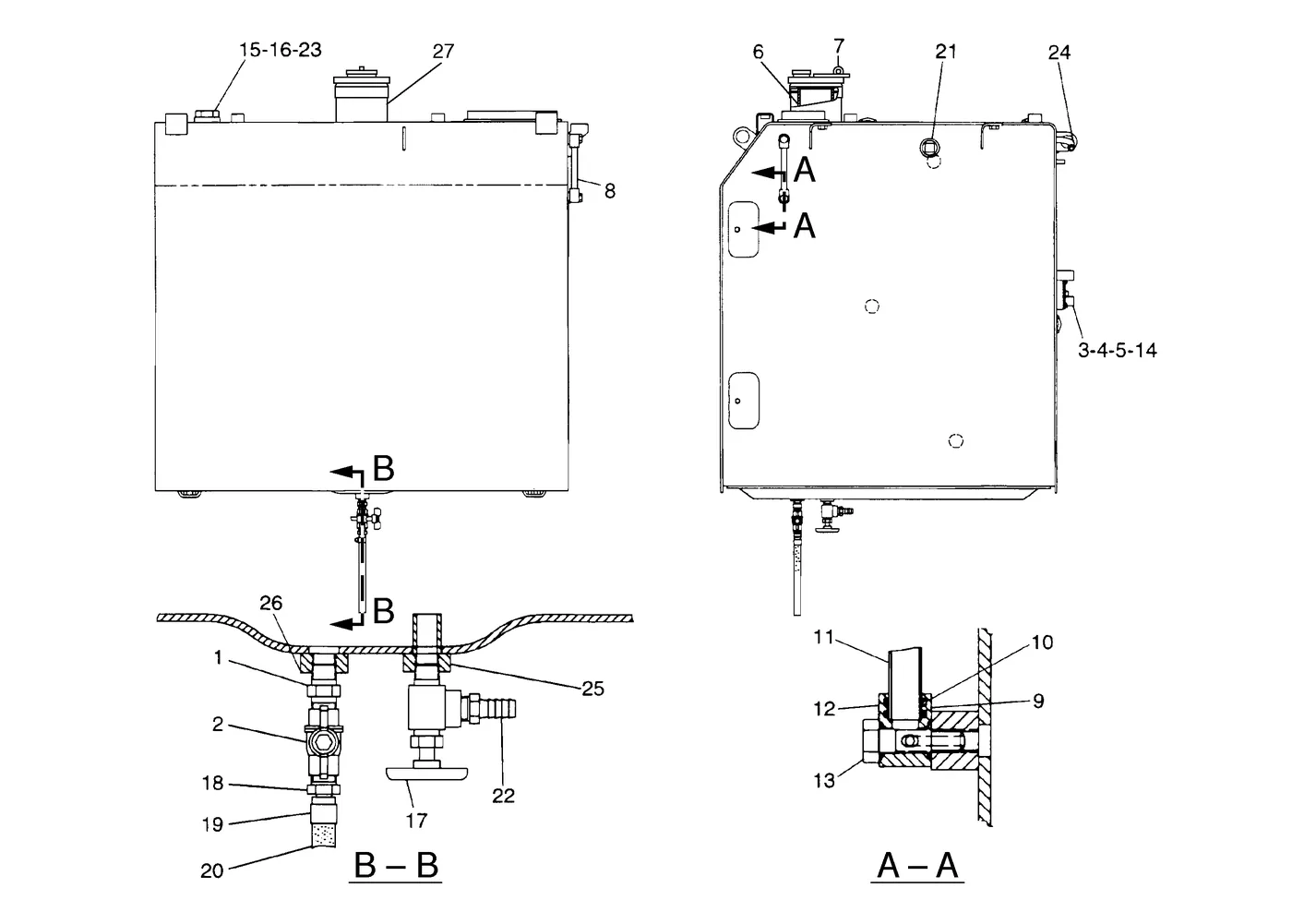345B · FUEL SYSTEM · 112-0666 CAT parts diagram