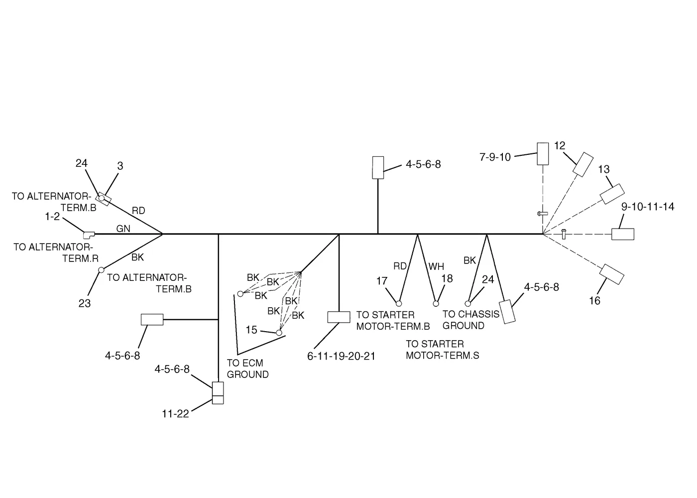 345B · ELECTRICAL AND STARTING SYSTEM · 128-8900 CAT parts diagram