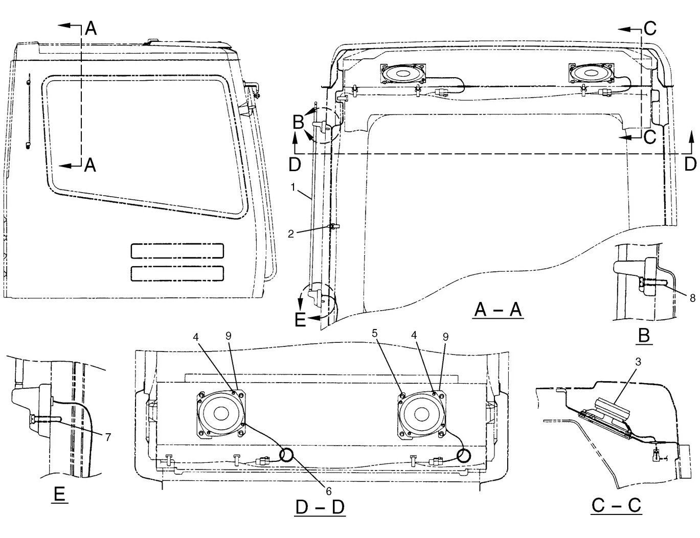 345B · ELECTRICAL AND STARTING SYSTEM · 111-4844 CAT parts diagram