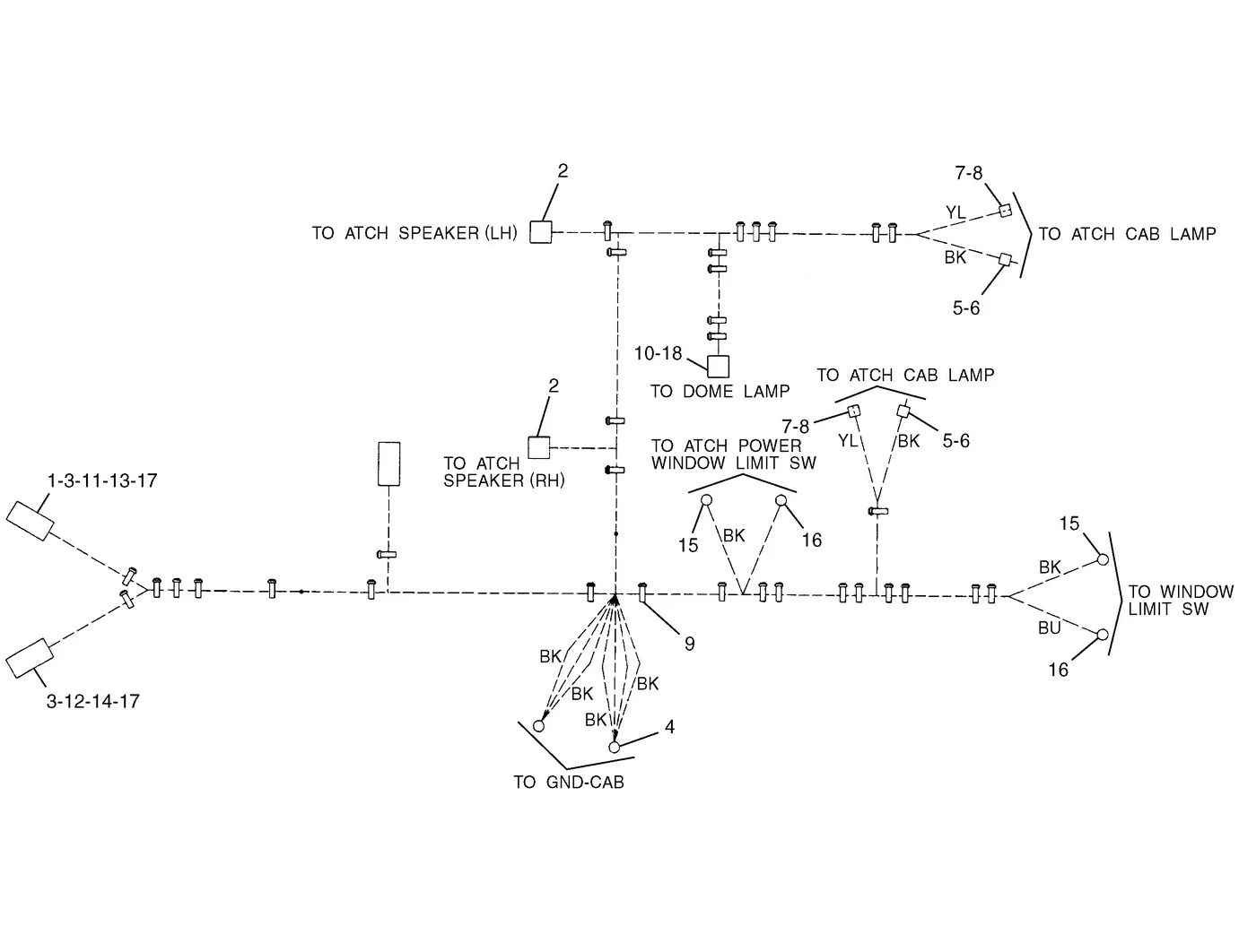 345B · ELECTRICAL AND STARTING SYSTEM · 150-6990 CAT parts diagram