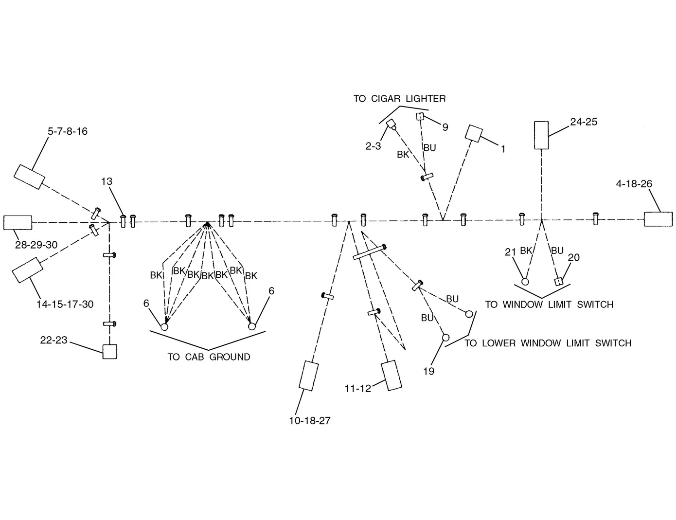 345B · ELECTRICAL AND STARTING SYSTEM · 167-3530 CAT parts diagram