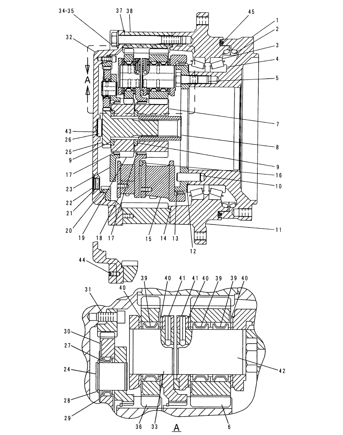 345B · POWER TRAIN · 136-2809 CAT parts diagram