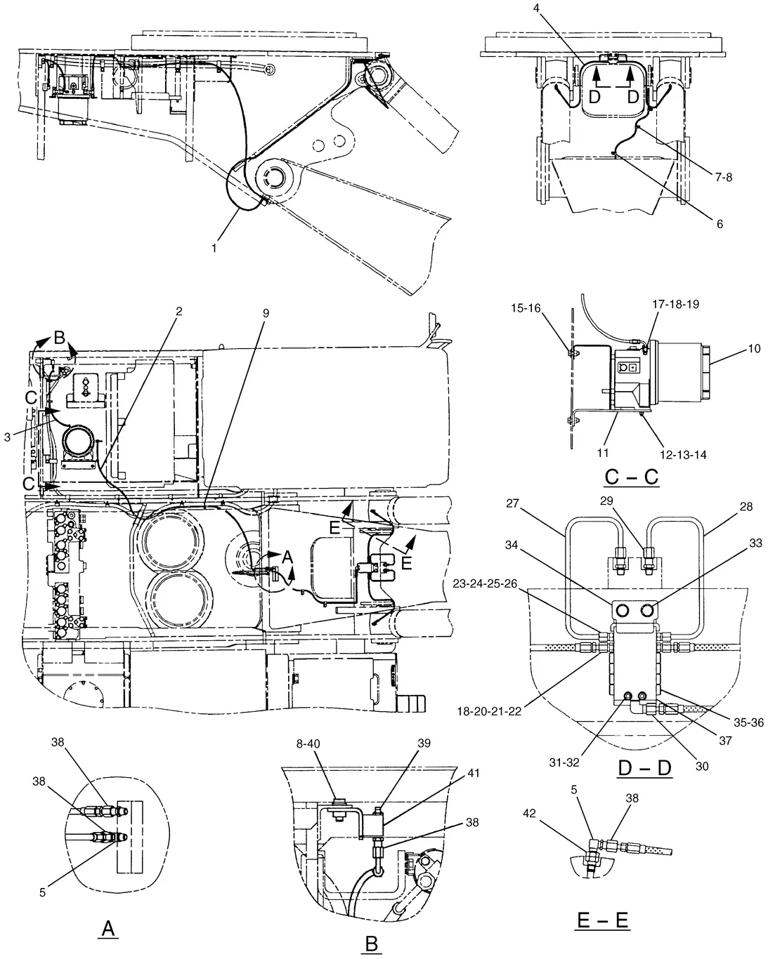 345B · FRAME AND BODY · 143-9565 CAT parts diagram