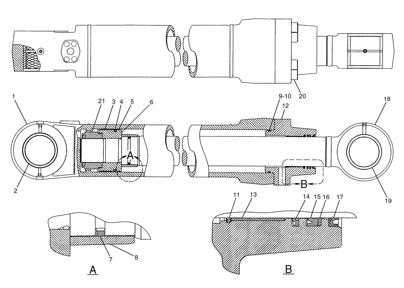 345B · HYDRAULIC SYSTEM · 129-7829 CAT parts diagram