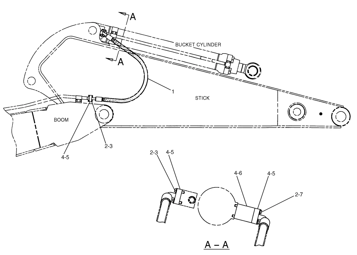 345B · HYDRAULIC SYSTEM · 128-7448 CAT parts diagram