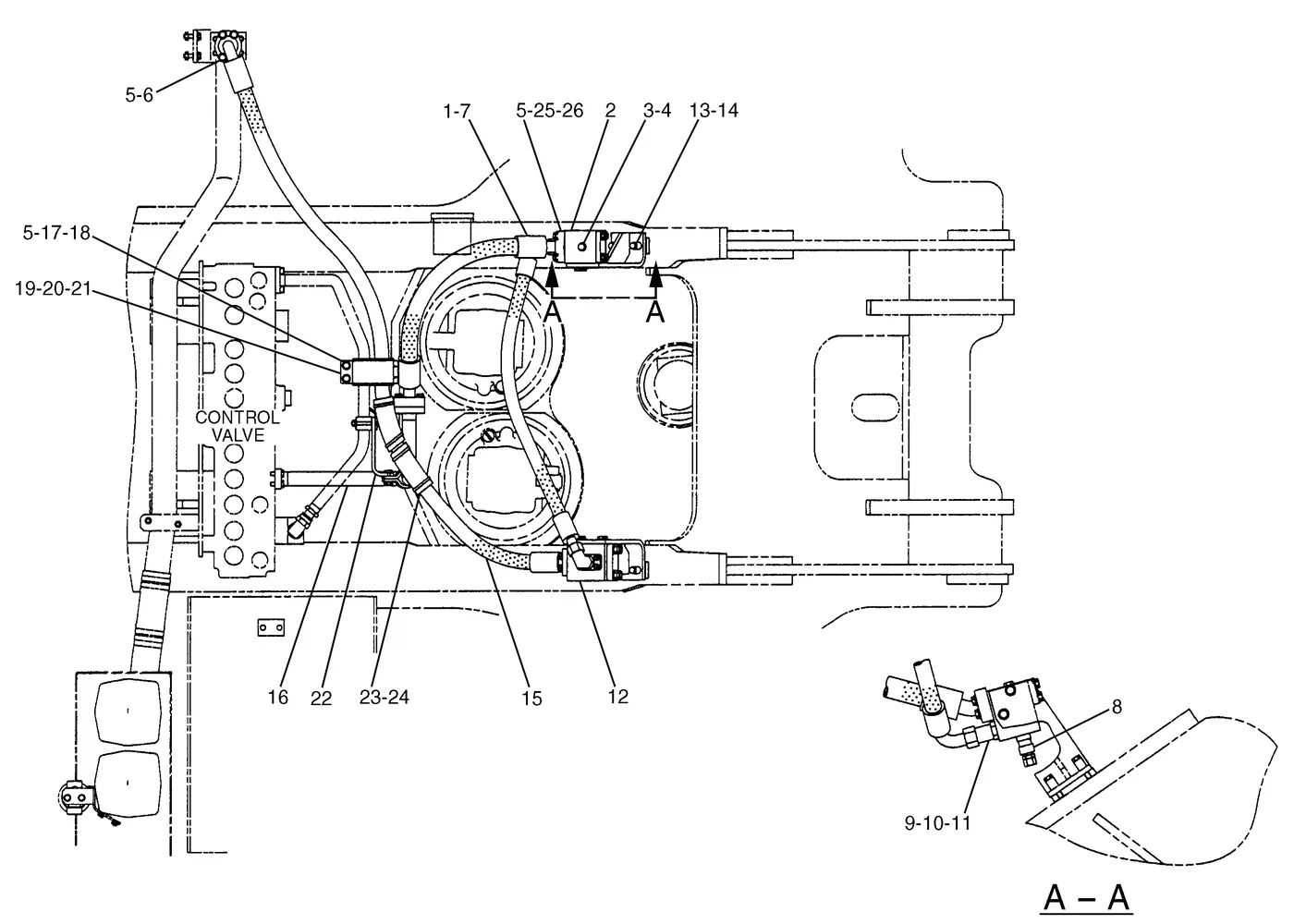 345B · HYDRAULIC SYSTEM · 143-4259 CAT parts diagram