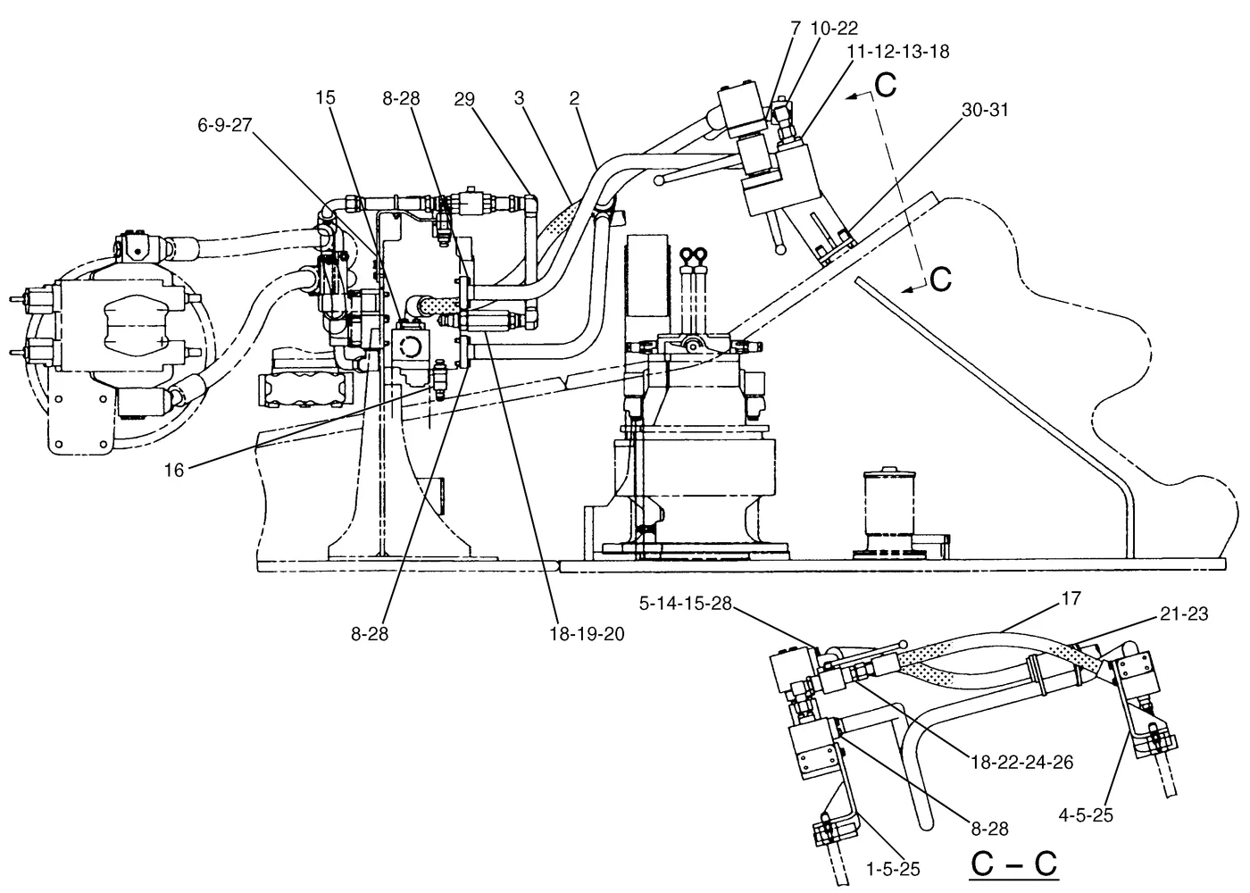 345B · HYDRAULIC SYSTEM · 143-4179 CAT parts diagram