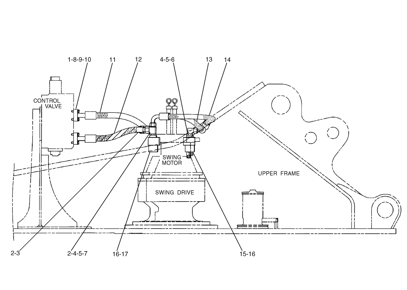 345B · HYDRAULIC SYSTEM · 128-7439 CAT parts diagram