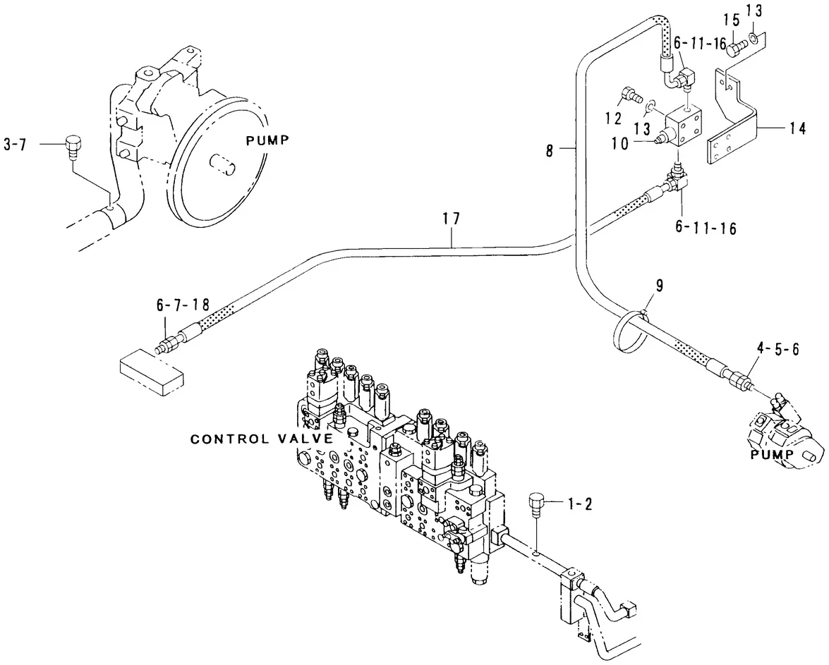 345B · HYDRAULIC SYSTEM · 128-7434 CAT parts diagram