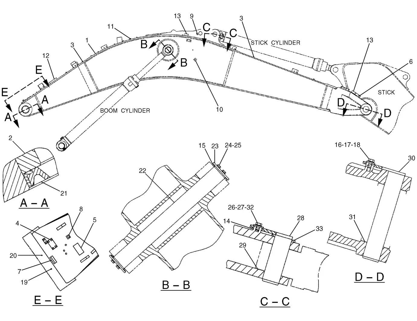 345B · IMPLEMENTS · 167-9846 CAT parts diagram