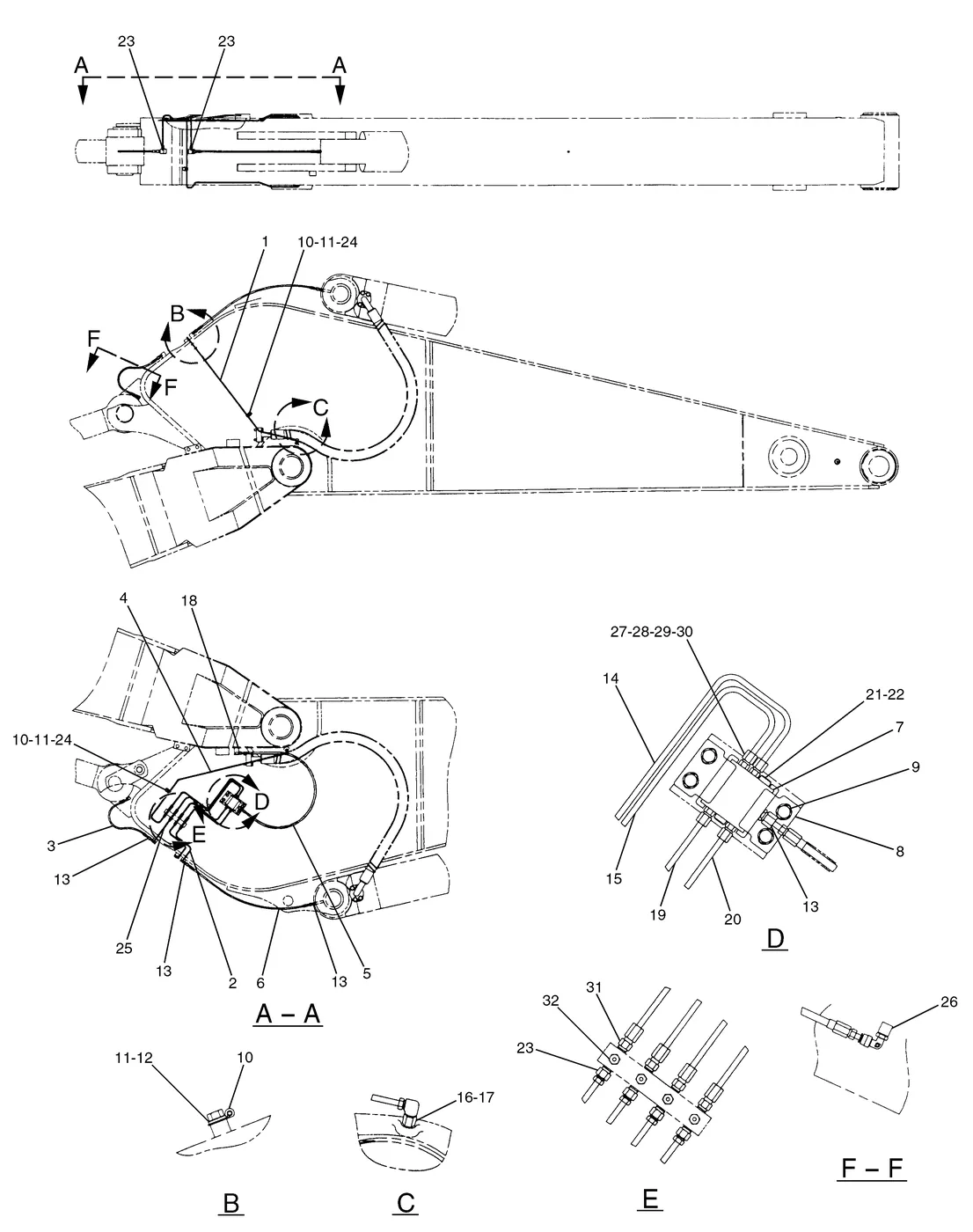 345B · IMPLEMENTS · 127-1397 CAT parts diagram