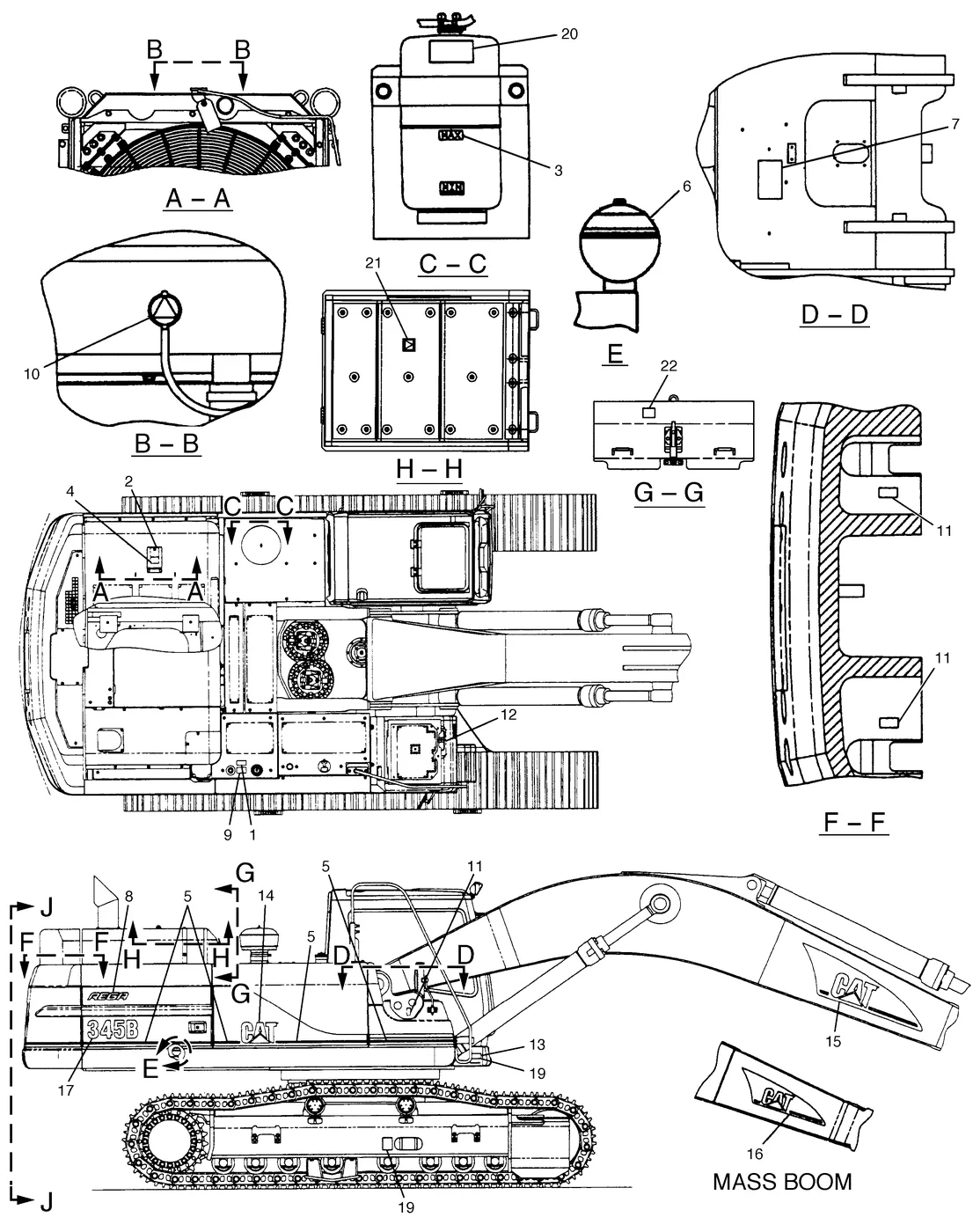345B · SERVICE EQUIPMENT AND SUPPLIES · 143-9531 CAT parts diagram