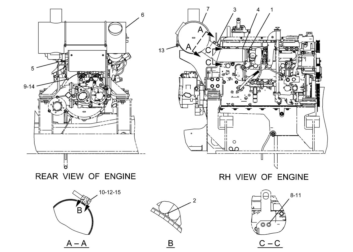345C · AIR INLET AND EXHAUST SYSTEM · 222-8253 CAT parts diagram