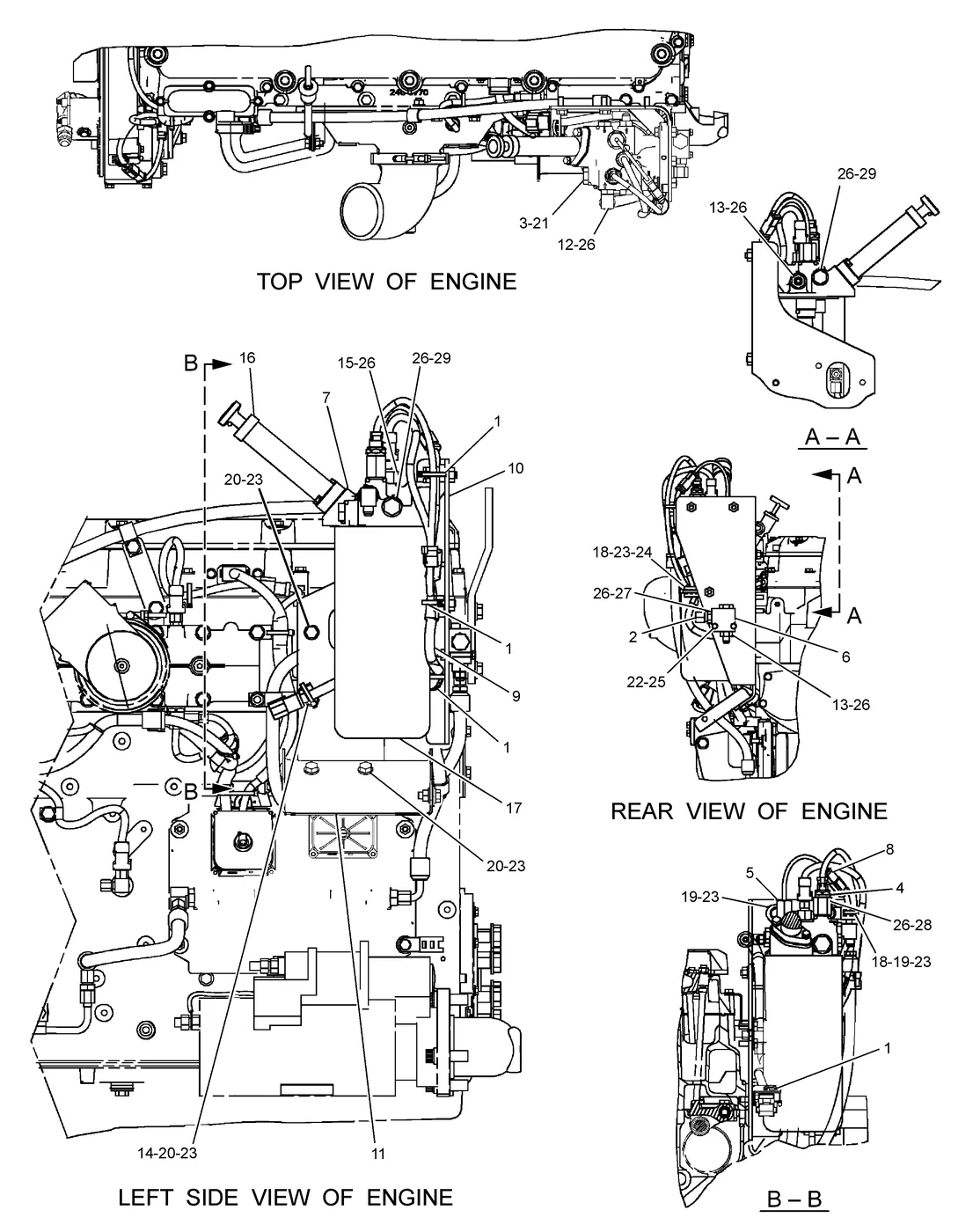 345C · FUEL SYSTEM · 246-3265 CAT parts diagram