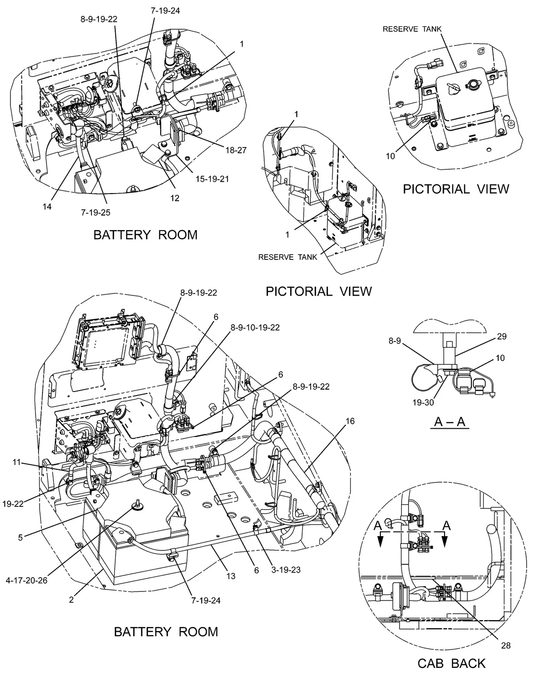 345C · ELECTRICAL AND STARTING SYSTEM · 224-2905 CAT parts diagram