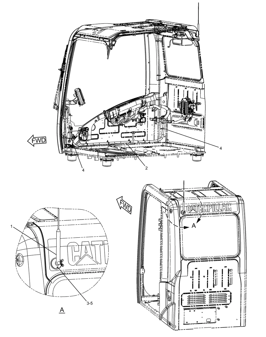 345C · ELECTRICAL AND STARTING SYSTEM · 227-7084 CAT parts diagram