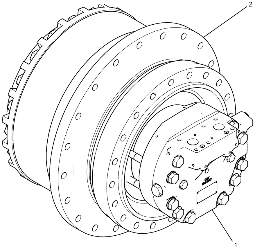 345C · POWER TRAIN · 227-6044 CAT parts diagram