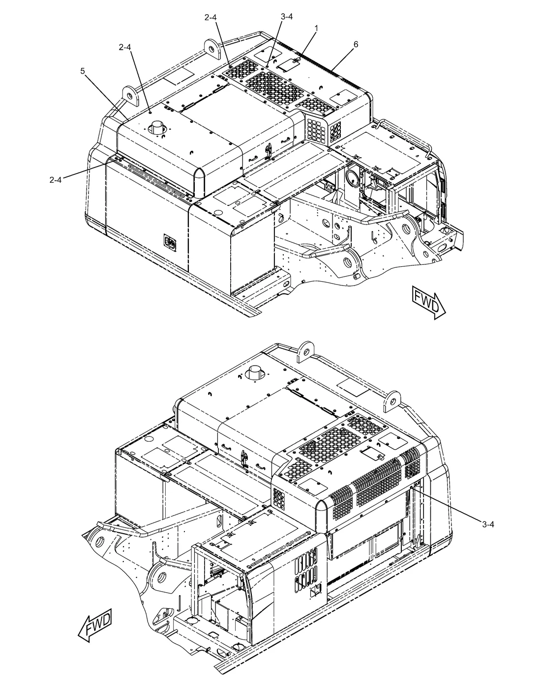 345C · FRAME AND BODY · 223-2968 CAT parts diagram