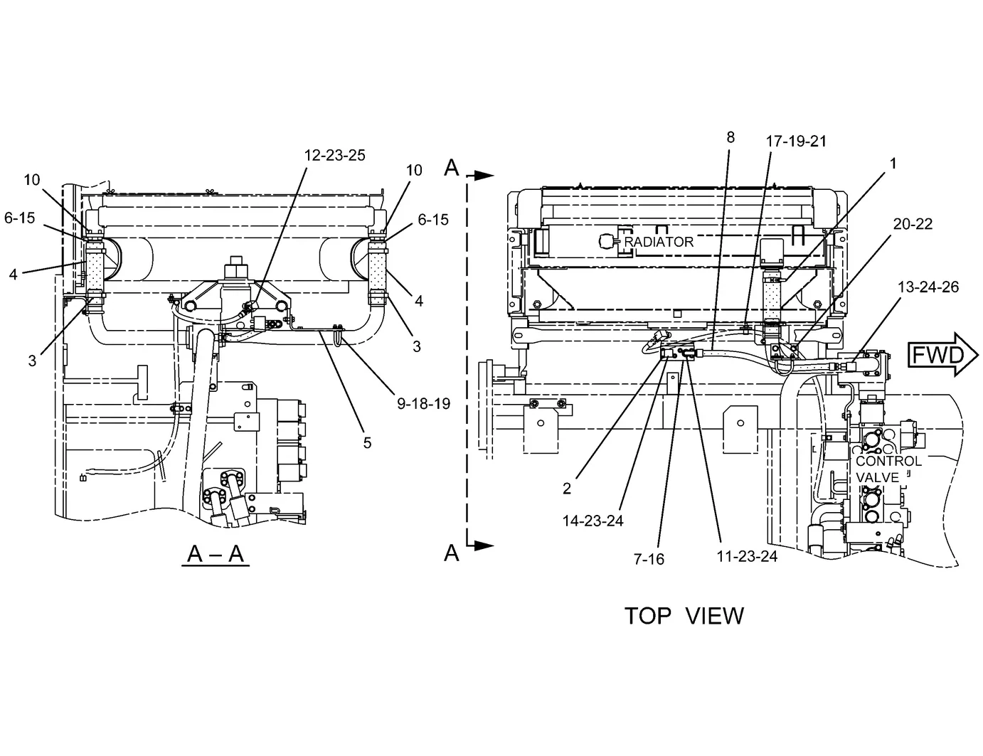 345C · HYDRAULIC SYSTEM · 260-8085 CAT parts diagram