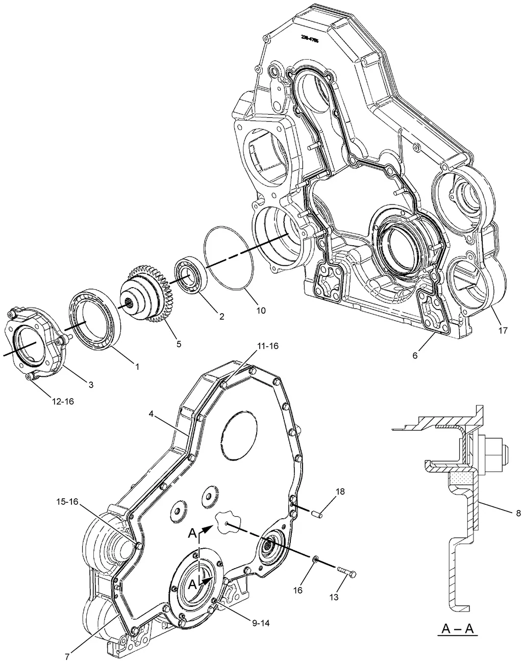 345C · BASIC ENGINE · 218-7272 CAT parts diagram