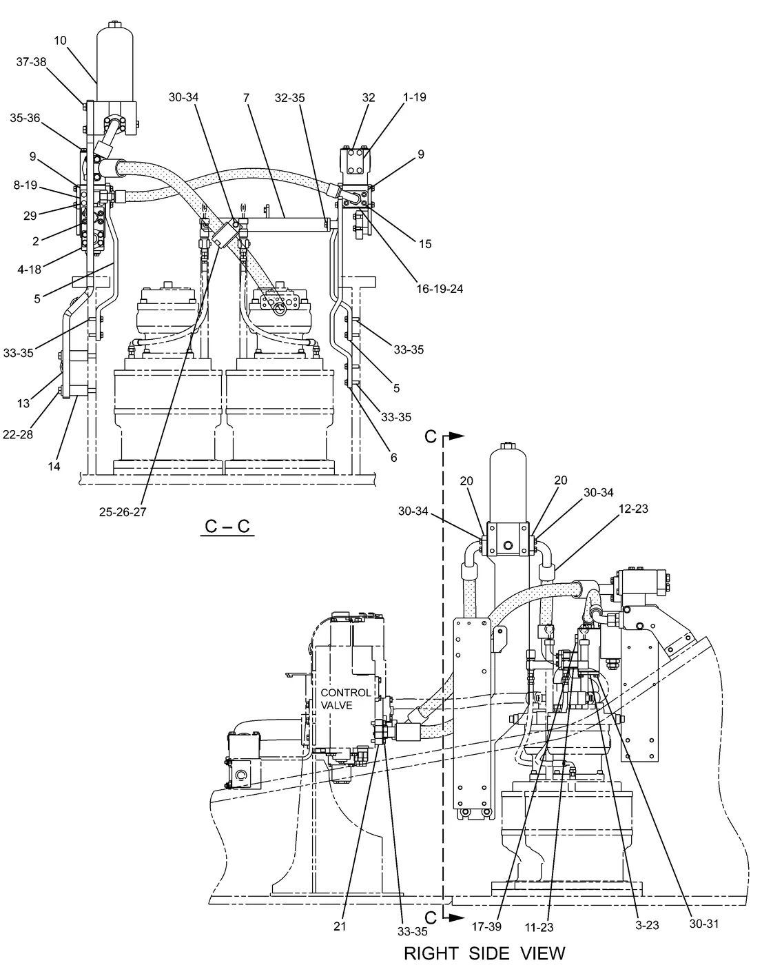 345C · HYDRAULIC SYSTEM · 248-9459 CAT parts diagram