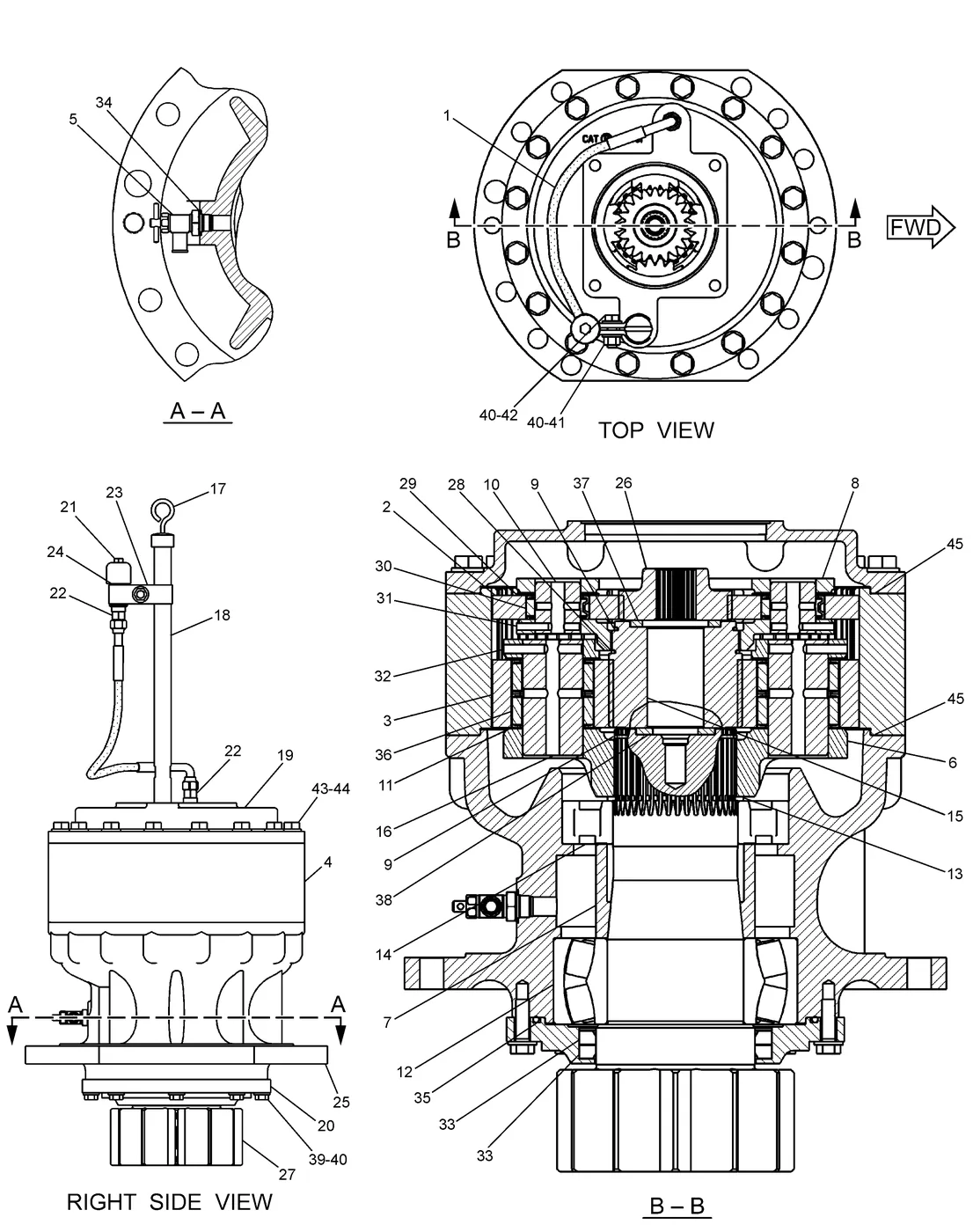 345C · HYDRAULIC SYSTEM · 227-6113 CAT parts diagram