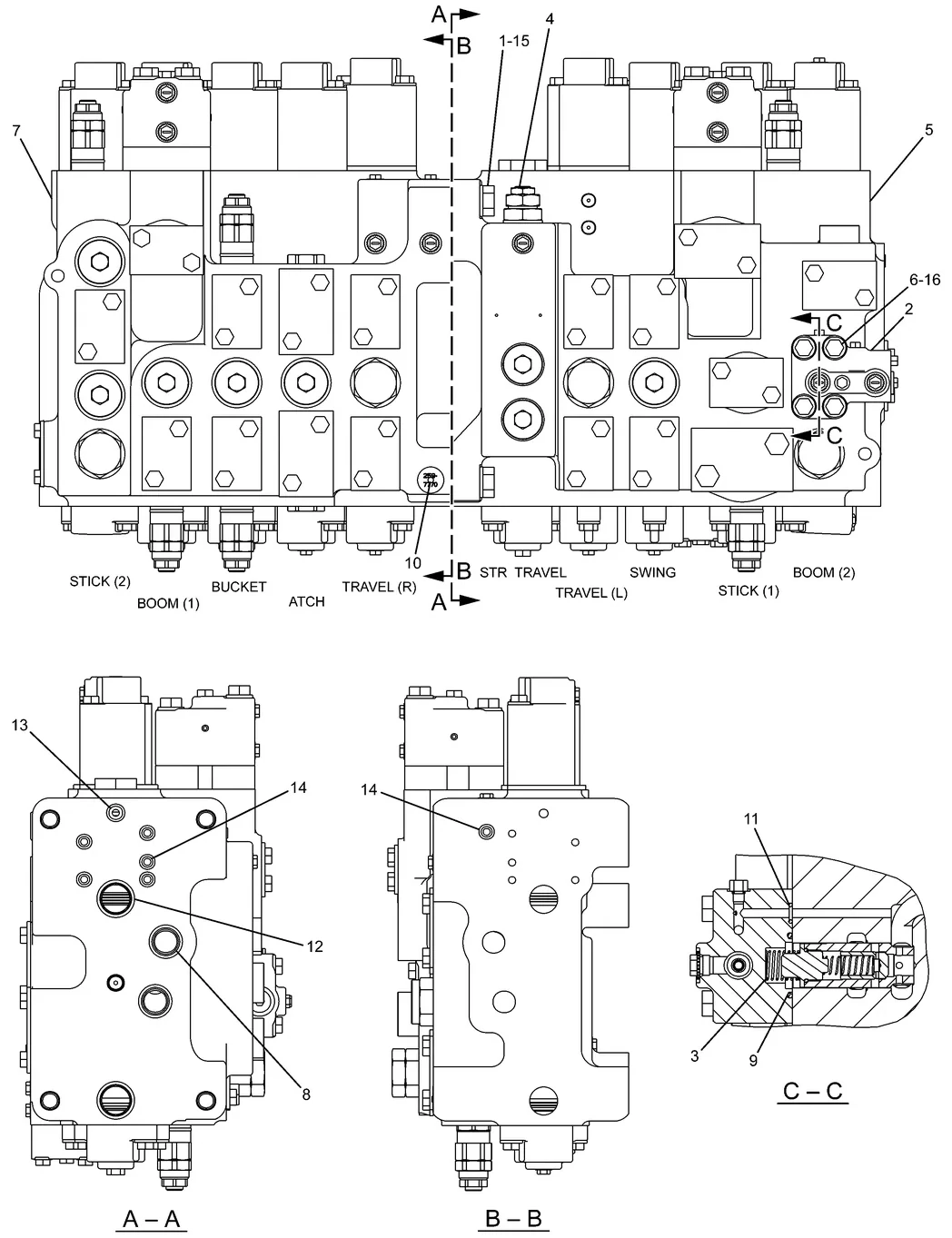 345C · HYDRAULIC SYSTEM · 259-7770 CAT parts diagram