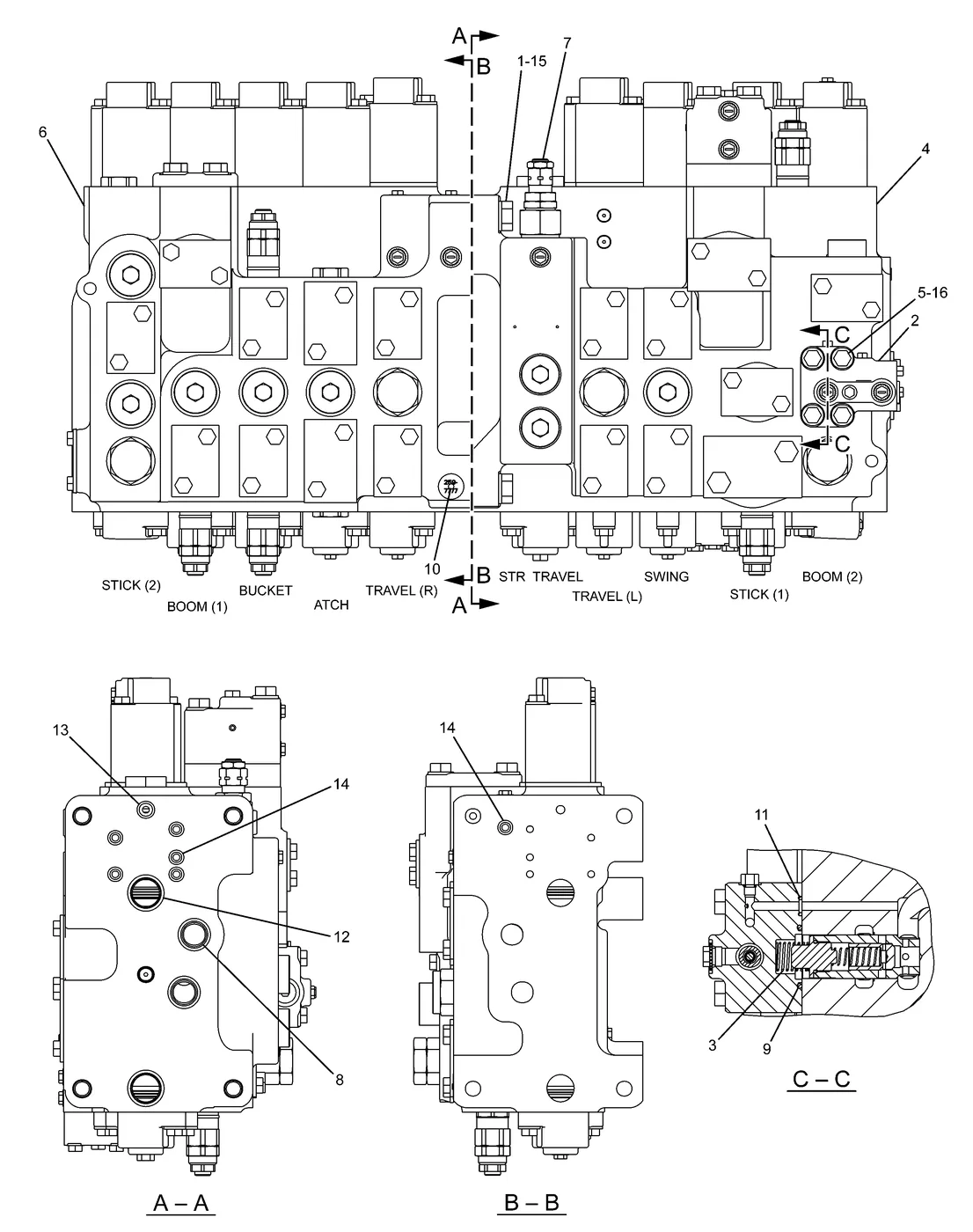 345C · HYDRAULIC SYSTEM · 259-7777 CAT parts diagram