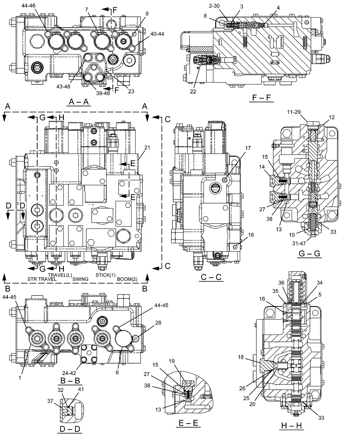 345C · HYDRAULIC SYSTEM · 259-7713 CAT parts diagram