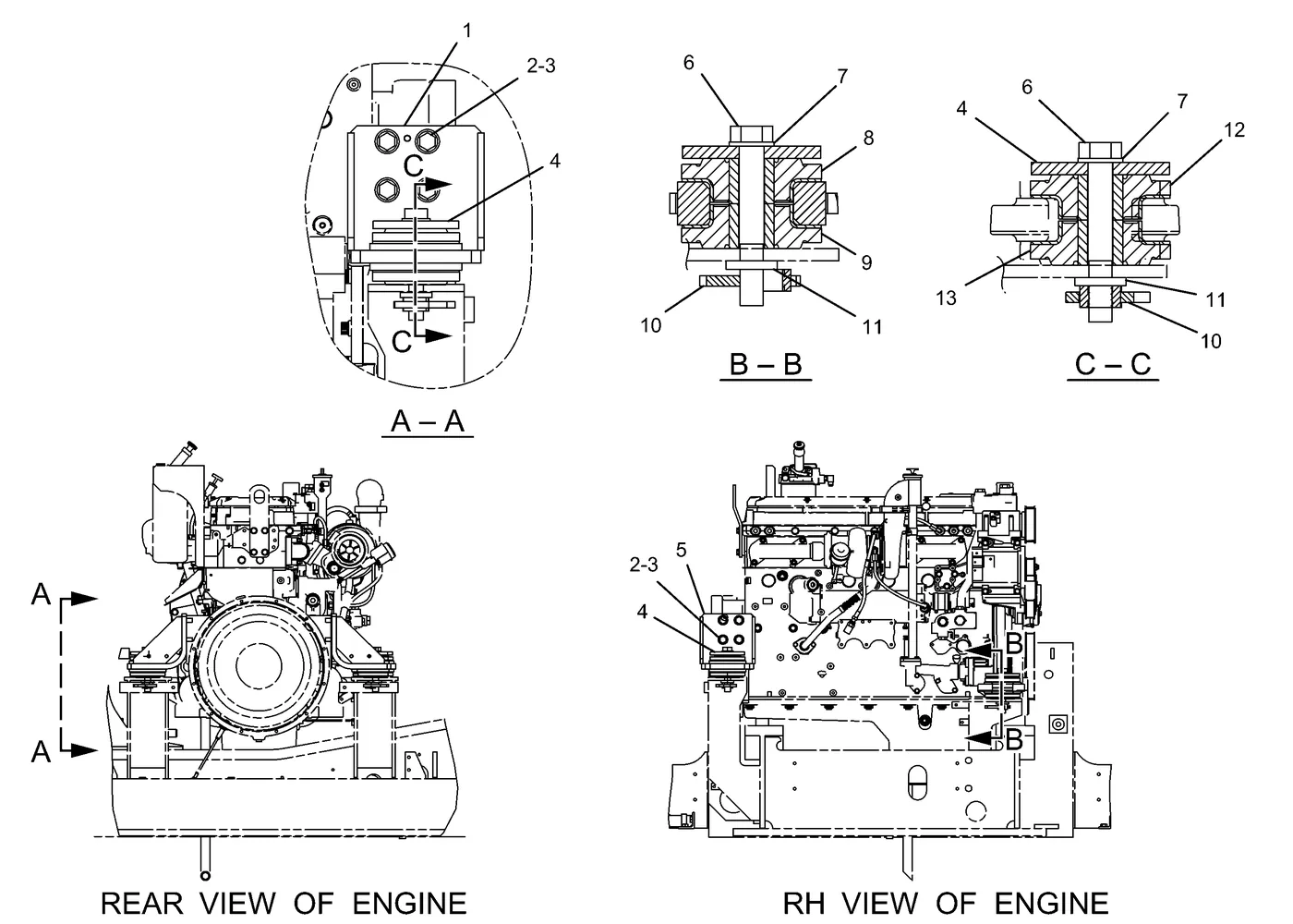 345C · BASIC ENGINE · 222-8358 CAT parts diagram