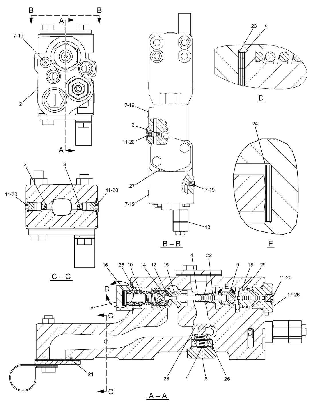 345C · HYDRAULIC SYSTEM · 263-1964 CAT parts diagram