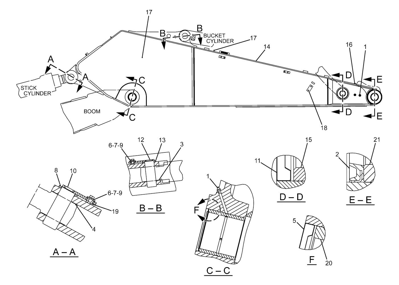 345C · IMPLEMENTS · 228-5422 CAT parts diagram