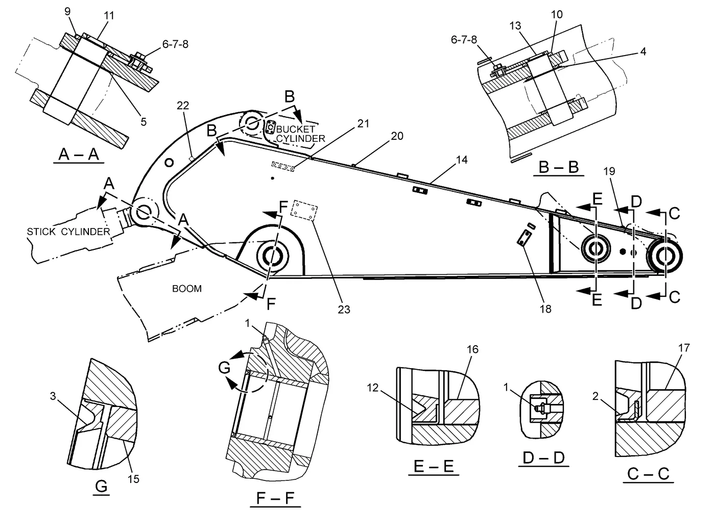 345C · IMPLEMENTS · 228-5432 CAT parts diagram