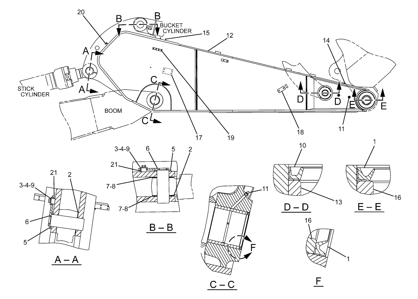 345C · IMPLEMENTS · 228-5440 CAT parts diagram