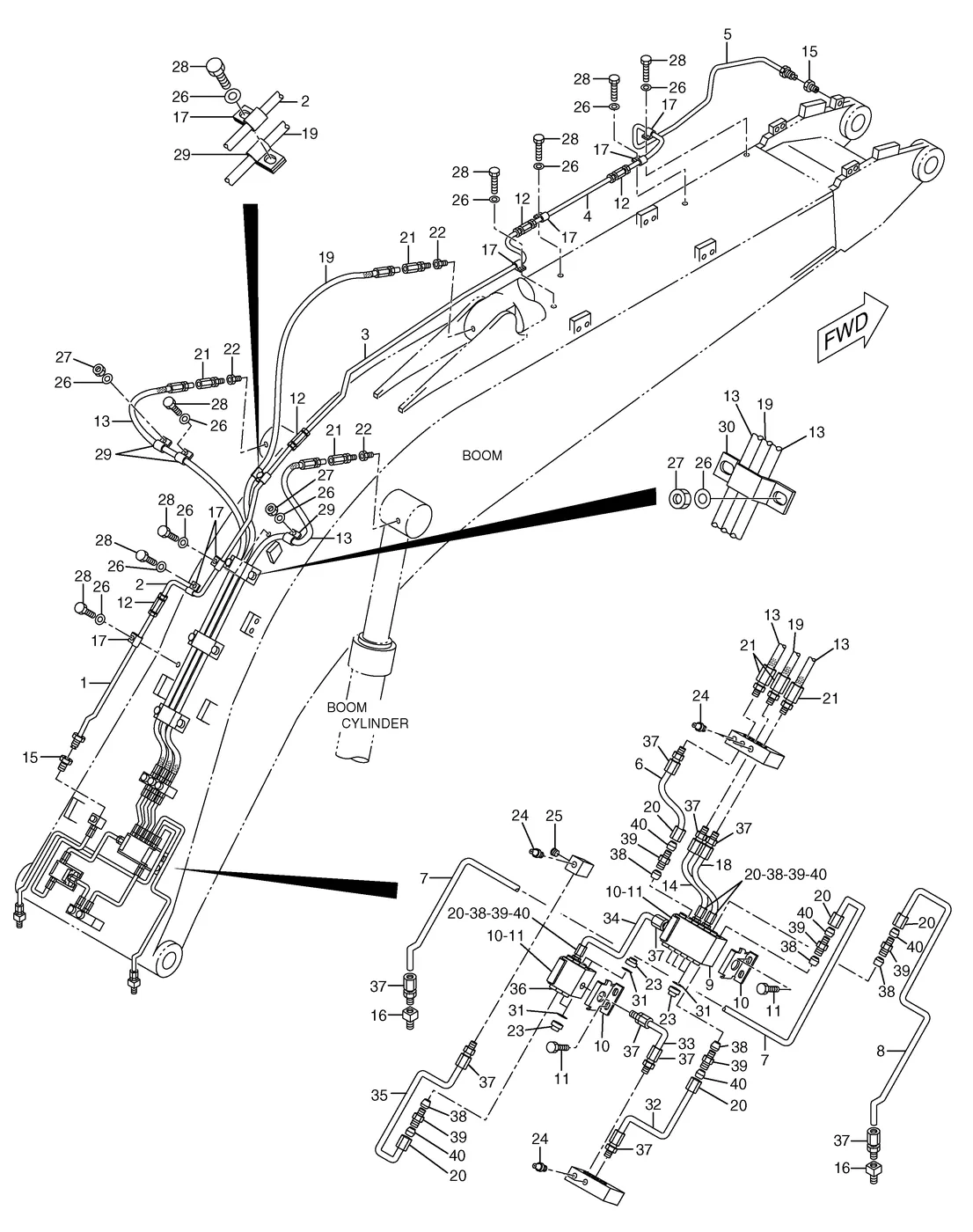 345C · IMPLEMENTS · 176-2288 CAT parts diagram