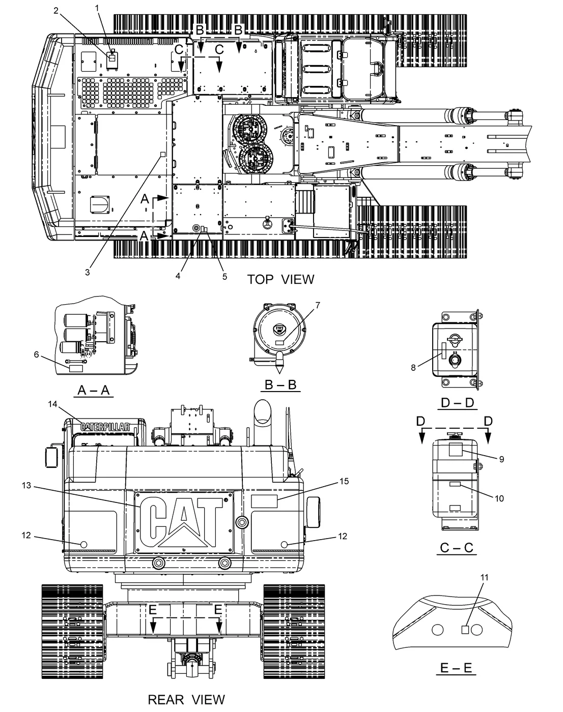 345C · SERVICE EQUIPMENT AND SUPPLIES · 220-2477 CAT parts diagram