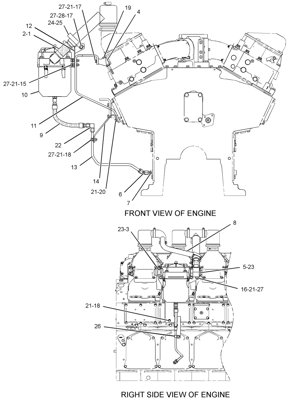 3508C · LUBRICATION SYSTEM · 297-1019 CAT parts diagram