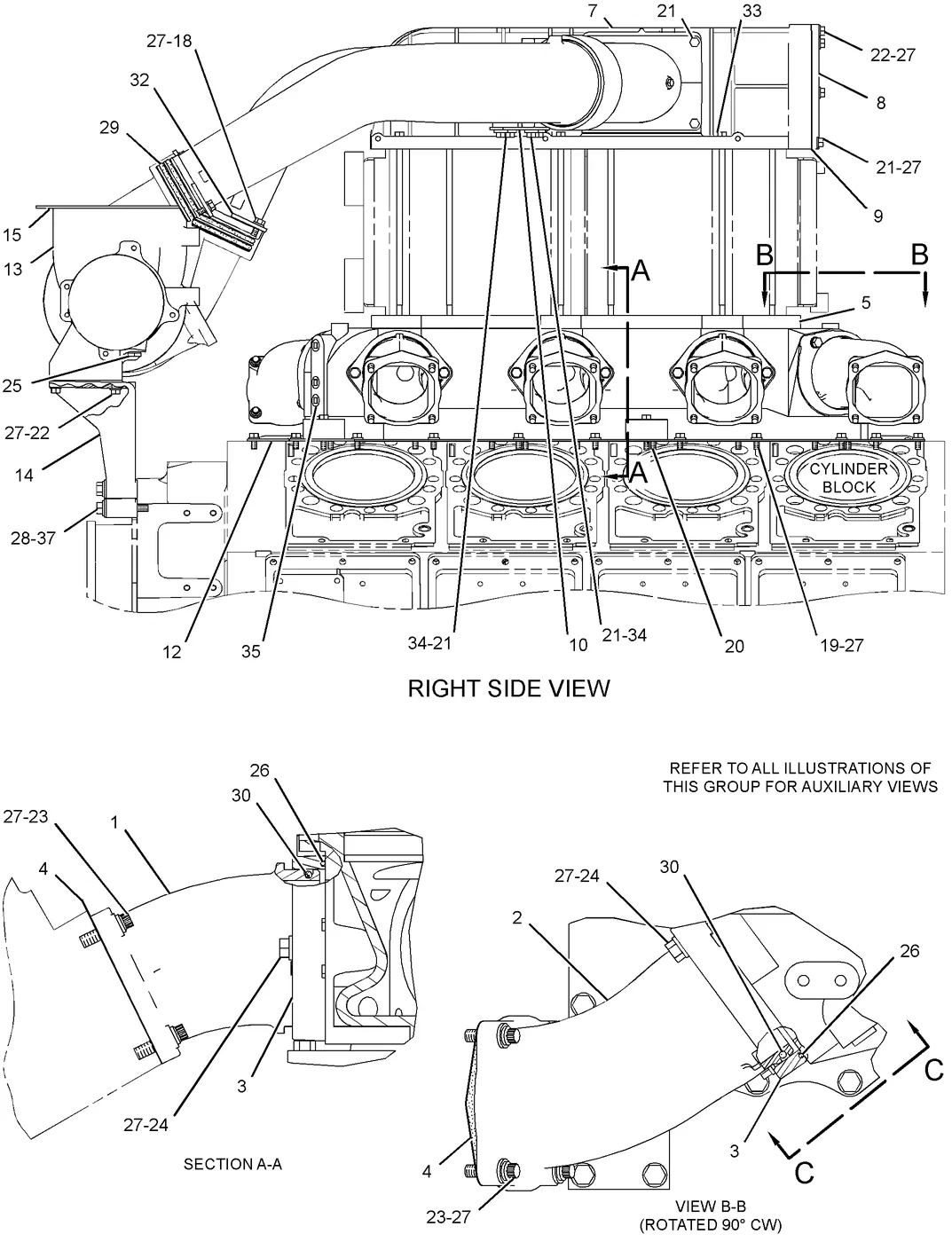 3508C · AIR INLET AND EXHAUST SYSTEM · 268-0015 CAT parts diagram