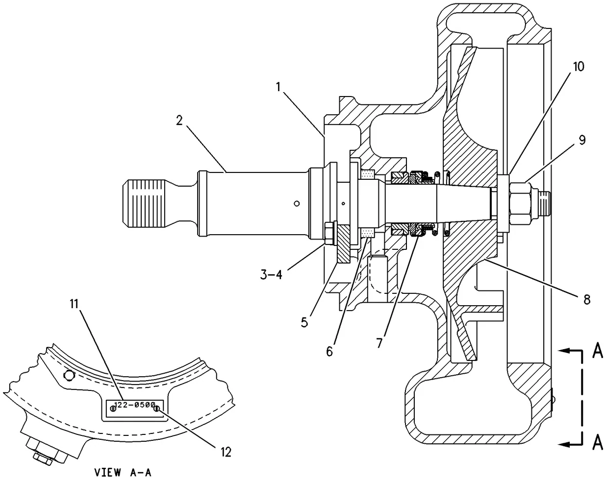 3512 · COOLING SYSTEM · 122-0501 CAT parts diagram