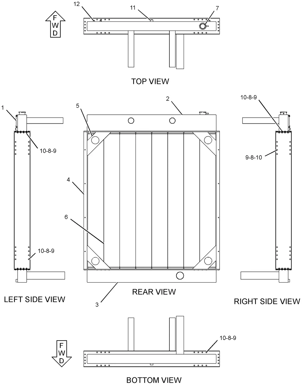 3512C · COOLING SYSTEM · 265-5621 CAT parts diagram