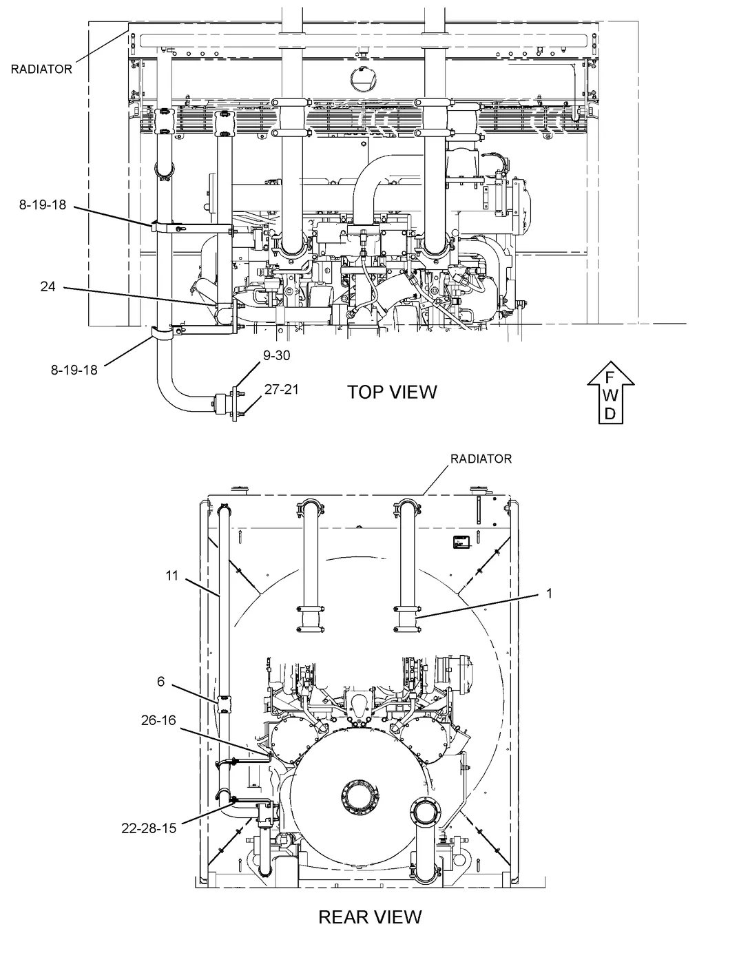 3512C · COOLING SYSTEM · 282-8406 CAT parts diagram