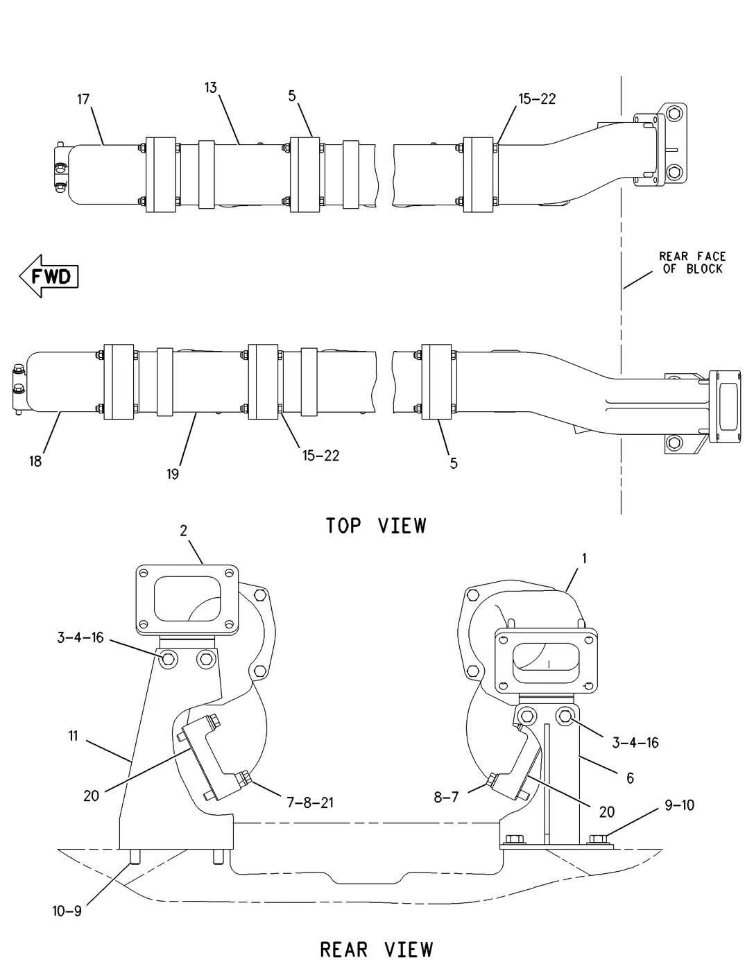3512C · AIR INLET AND EXHAUST SYSTEM · 261-7305 CAT parts diagram