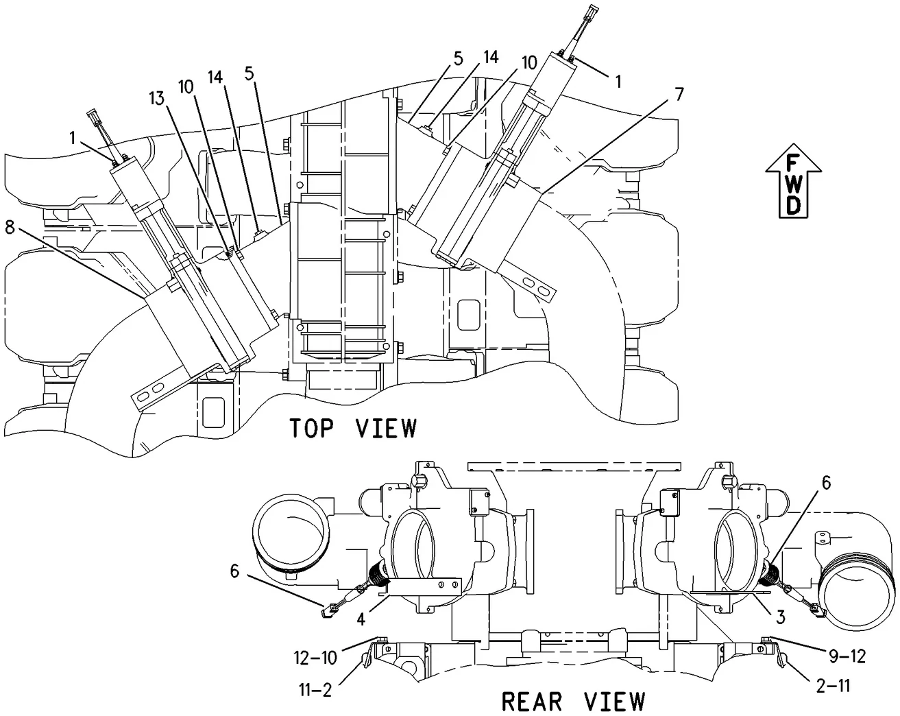 3512C · AIR INLET AND EXHAUST SYSTEM · 214-5543 CAT parts diagram