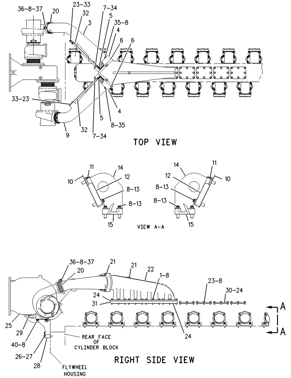 3516 · AIR INLET AND EXHAUST SYSTEM · 177-9768 CAT parts diagram