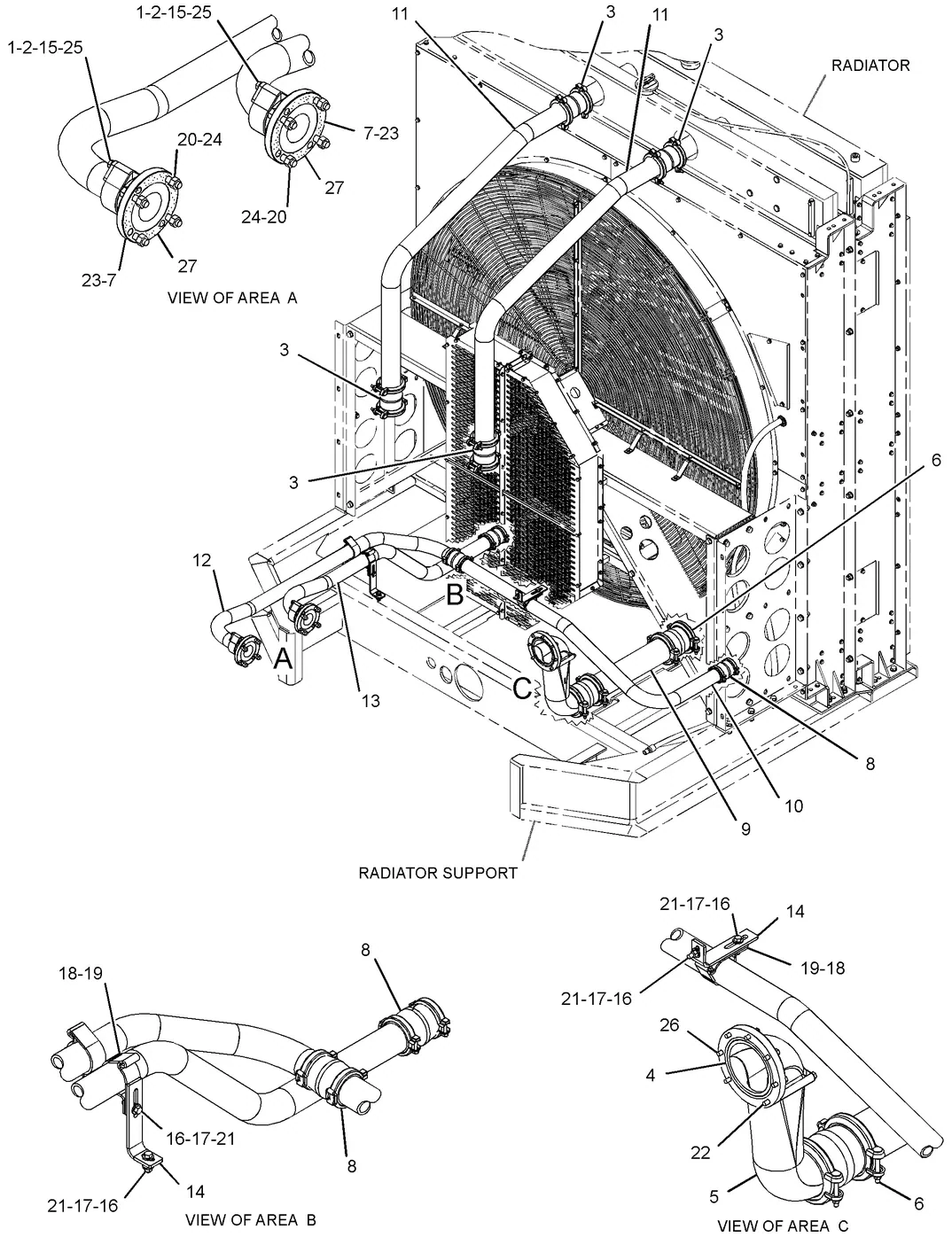 3516B · COOLING SYSTEM · 273-3812 CAT parts diagram