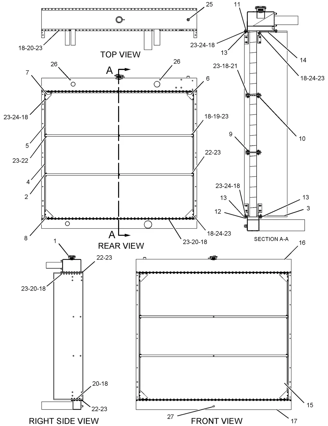 3516B · COOLING SYSTEM · 235-2315 CAT parts diagram