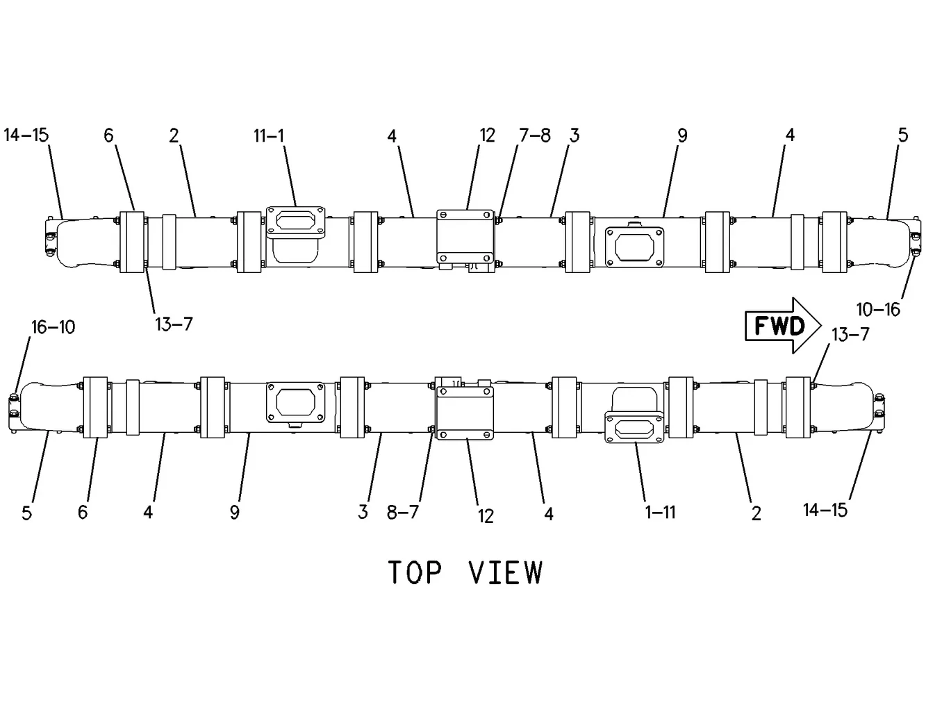 3516B · AIR INLET AND EXHAUST SYSTEM · 111-6786 CAT parts diagram