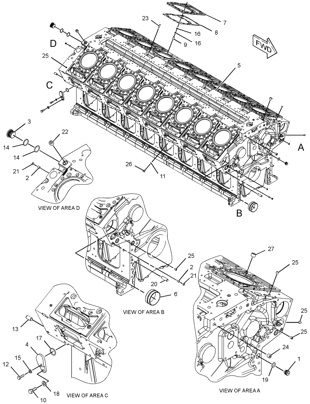 3516B · BASIC ENGINE · 240-6653 CAT parts diagram