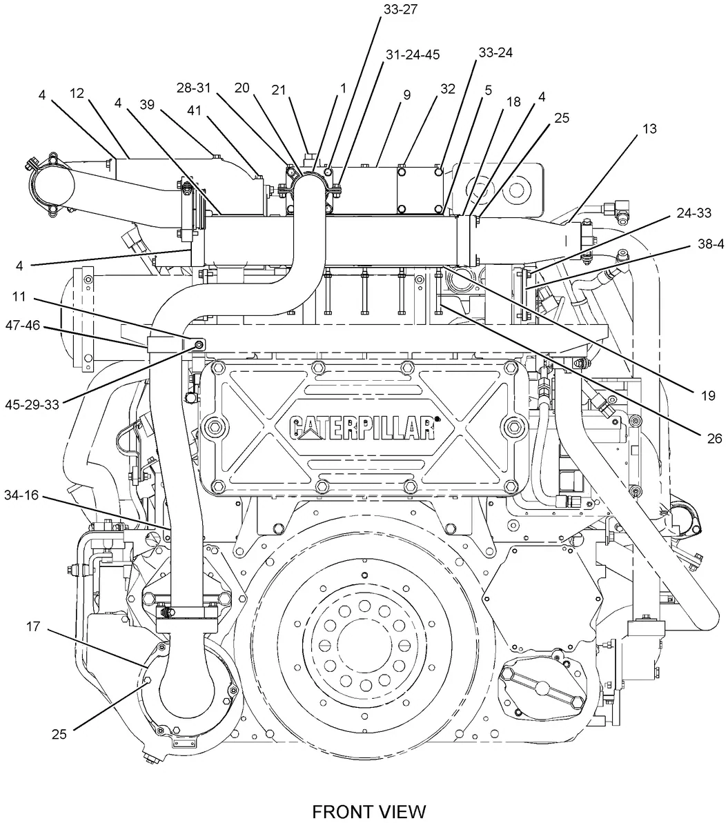 3516B · COOLING SYSTEM · 241-4303 CAT parts diagram